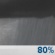 Tuesday Night: Showers.  Low around 50. Chance of precipitation is 80%.