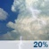 Wednesday: A slight chance of showers and thunderstorms between 11am and 2pm. Patchy fog before 8am. Otherwise, partly sunny, with a high near 80. West wind 6 to 11 mph. Chance of precipitation is 20%. Wednesday: A slight chance of showers and thunderstorms between 11am and 2pm. Patchy fog before 8am. Otherwise, partly sunny, with a high near 80. West wind 6 to 11 mph. Chance of precipitation is 20%.